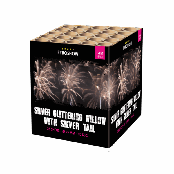 Silver Glittering Willow with Silver Blinking Tail